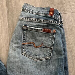 7 For All Mankind Straight Leg Blue Jeans